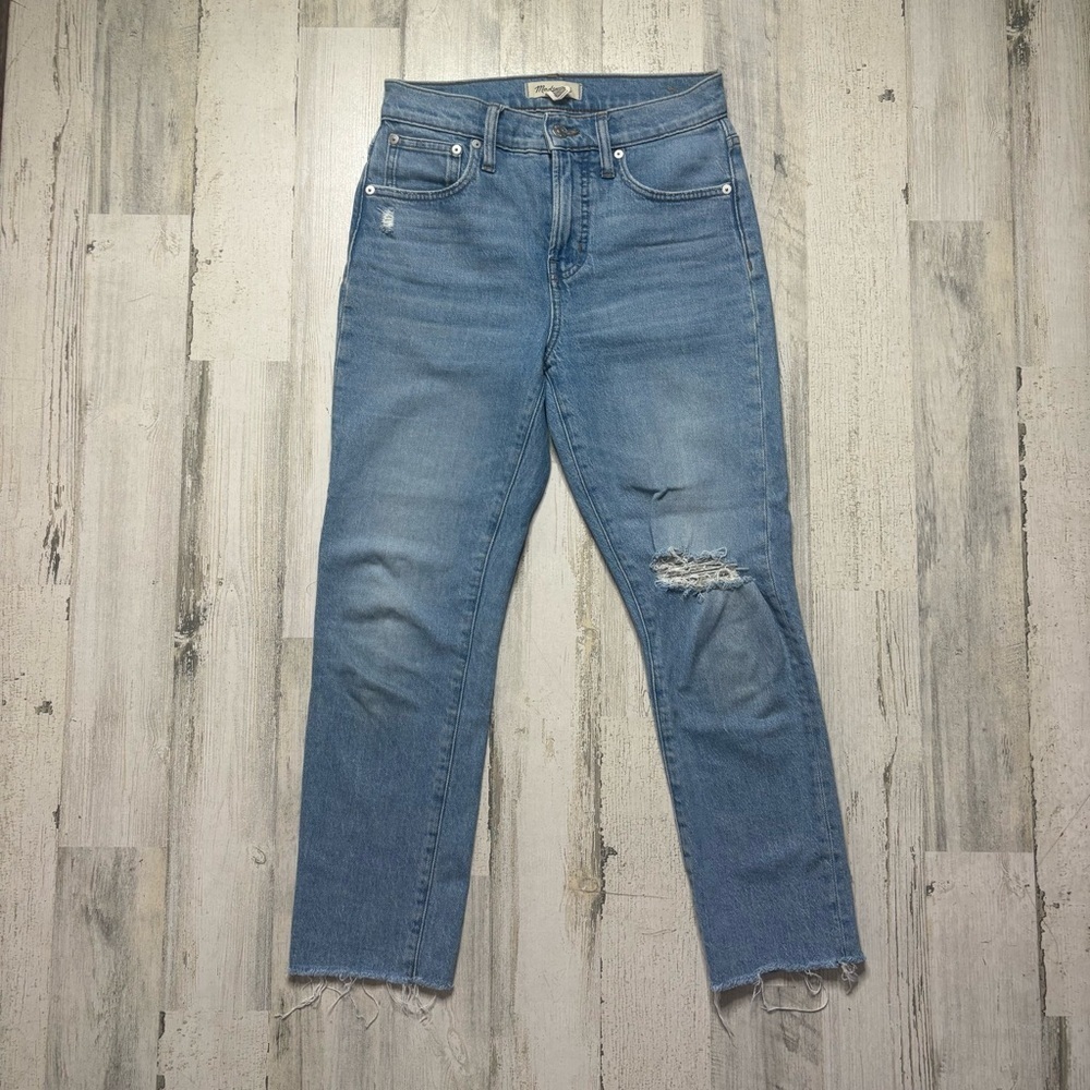 Madewell The Perfect Vintage Distressed Knee Jeans Size 25P - Picture 2 of 7
